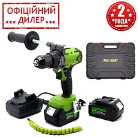 Электрошуруповерт аккумуляторный бесщеточный в кейсе Procraft Industrial PA18BL Extra + 2 АКБ (20 В,4Ач)