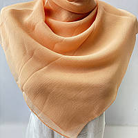 Однотонный классический летний женский платок. Турецкий платок из мягкой вискозы Персиковый