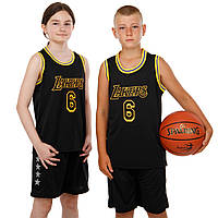 Форма баскетбольная детская NB-Sport NBA JAMES 6 BA-9967 размер S цвет черный-желтый ep