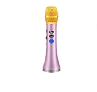 Бездротовий портативний міні мікрофон караоке MicMagic L-1258 DSP+TWS 20 Вт Рожевий