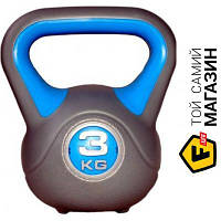 Гиря Liveup Plastic Kettel Bell 3кг, gray/blue (LS2047-3)