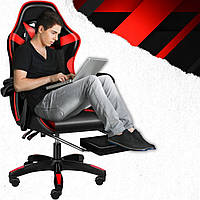 Кресло игровое геймерское PLAYER с подставкой для ног Red/Black (100001) HBB