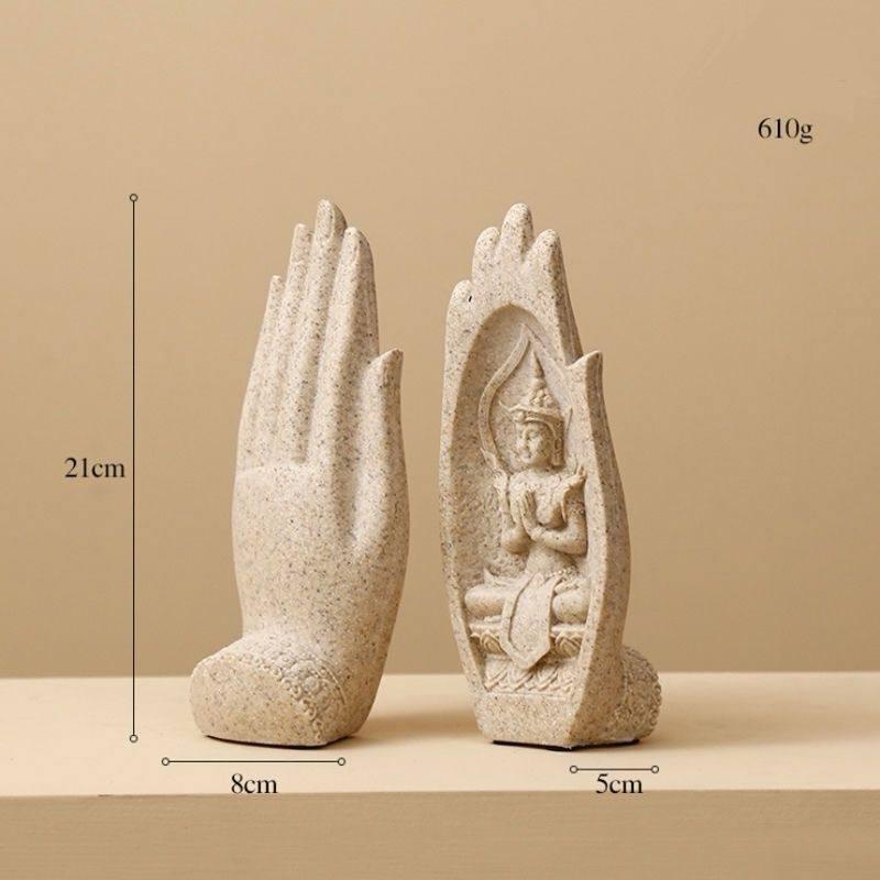 Статуетки Будда у формі рук 2 шт пісочні (монаха татхагата Індії)