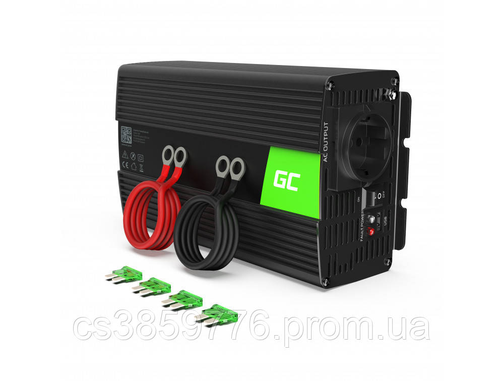 Преобразователь тока автомобильный Green Cell 12V на 230V 1000W/2000W чистая синусоида HBB - фото 1 - id-p2174559547