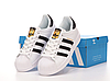 Жіночі та чоловічі кросівки Adidas Superstar білі шкіряні кеди Адідас Суперстар весна літо, фото 5