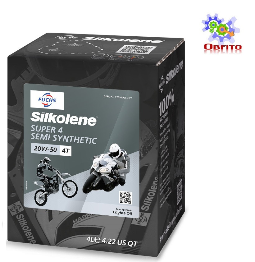 Моторна напівсинтетична олива "Silkolene Super 4 20W-50 ', 4л