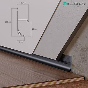 Алюмінієвий плінтус прихованого монтажу 20/39х16 мм анод, чорний, білий чи RAL