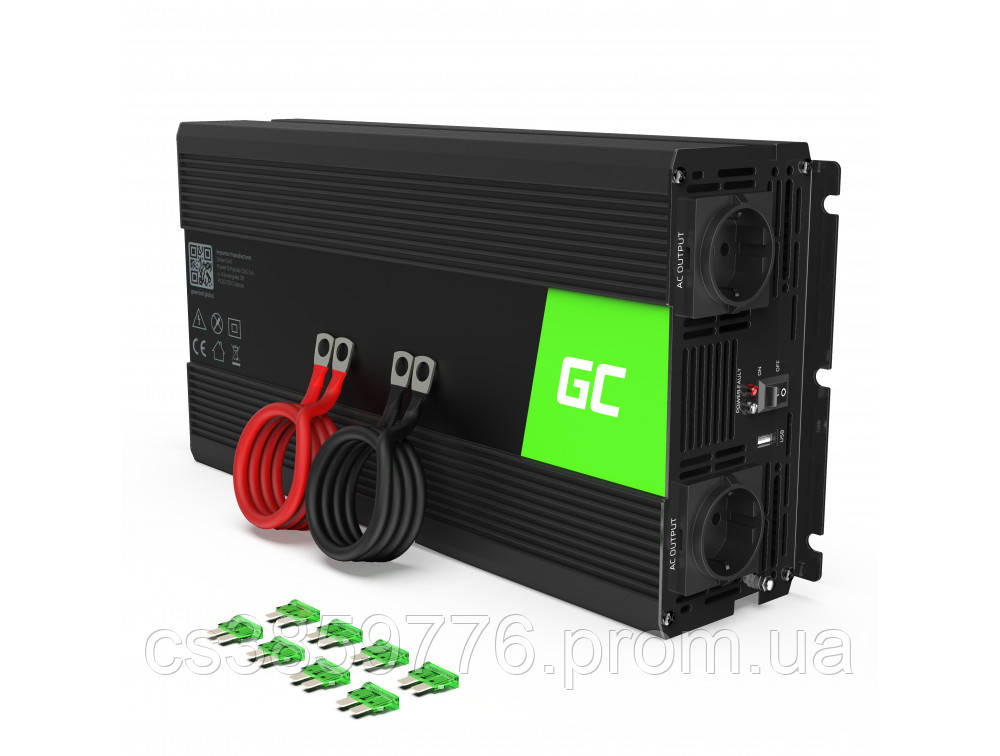 Преобразователь тока автомобильный Green Cell 24V на 230V 1500W/3000W Инвертор в машину HBB - фото 1 - id-p2174560348