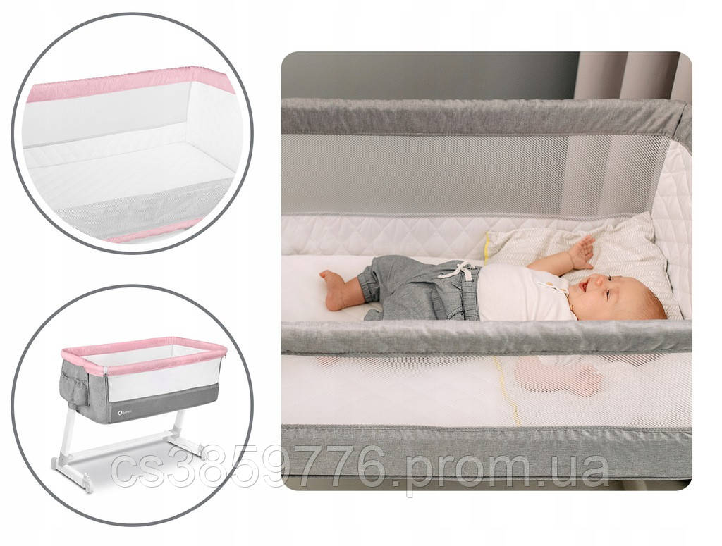Приставная кроватка для новорожденных Lionelo THEO Magnolia HBB - фото 6 - id-p2174560383