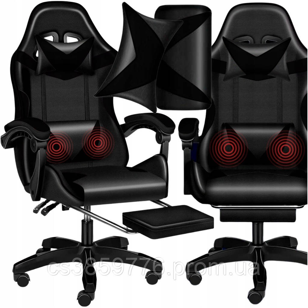 Кресло игровое геймерское PLAYER с подставкой для ног Black (100003) HBB - фото 2 - id-p2174560453