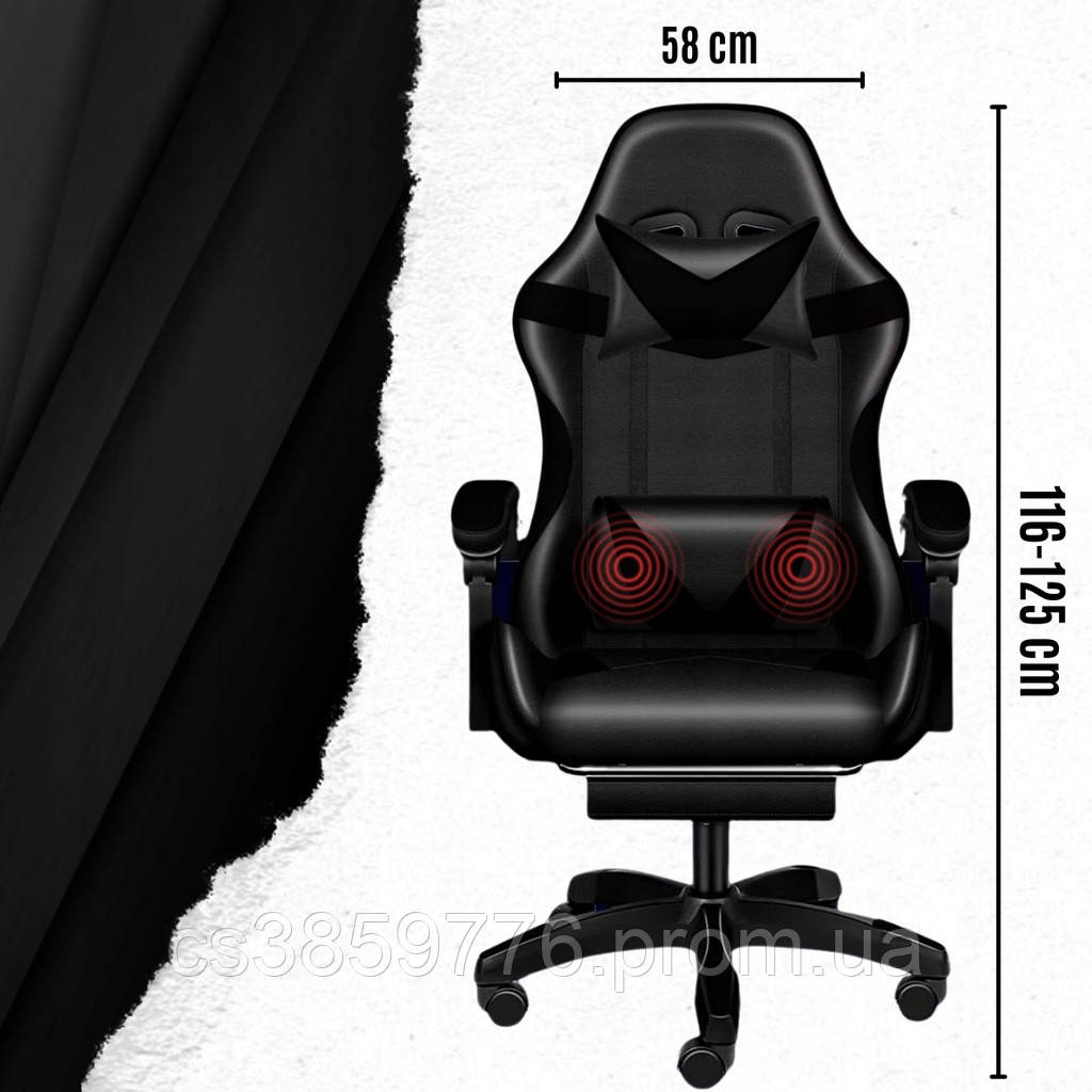 Кресло игровое геймерское PLAYER с подставкой для ног Black (100003) HBB - фото 8 - id-p2174560453
