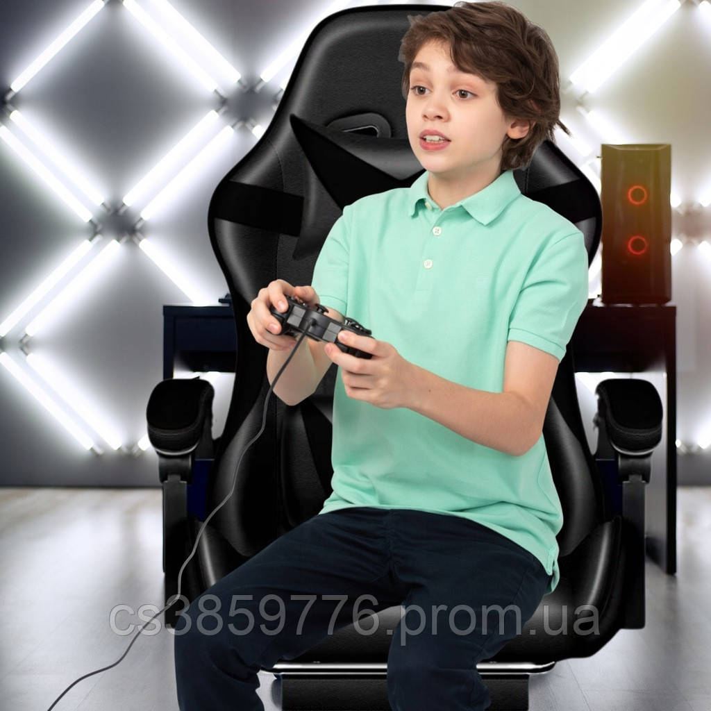 Кресло игровое геймерское PLAYER с подставкой для ног Black (100003) HBB - фото 9 - id-p2174560453