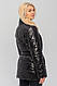 Стильна жіноча демісезонна чорна куртка з поясом, великі розміри - фото 3 - id-p2174600818