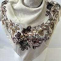 Нежный турецкий женский платок. Весенний цветочный платок из натуральной ткани