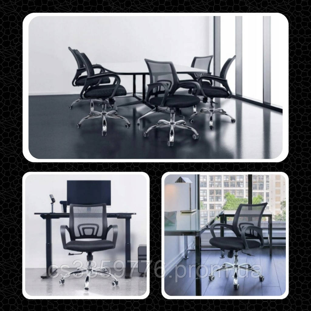 Современное офисное кресло Middle Black (100006) Компьютерное кресло для кабинета HBB - фото 8 - id-p2174560526