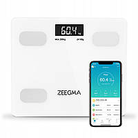 Напольные умные фитнес весы Zeegma WHITE, Android и iOS, до 200 кг, Смарт-весы HBB