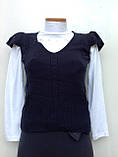 Чорна жилетка безрукавка вовняна шкільна для дівчаток 116,128,140,152,164 зросту, фото 2
