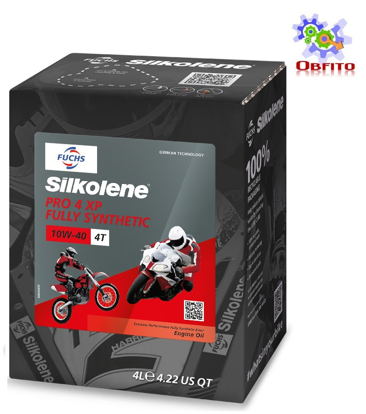 Синтетична ефірна моторна олива "Silkolene PRO 4 10W-40 XP', 4л Lube Cube