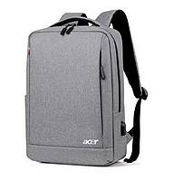Рюкзак противоударный для ноутбука Acer Асер 15,6" с USB, серый цвет ( код: IBN010S5 )
