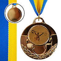 Медаль спортивная с лентой Zelart AIM Тяжелая атлетика C-4846-0096 цвет золотой ep