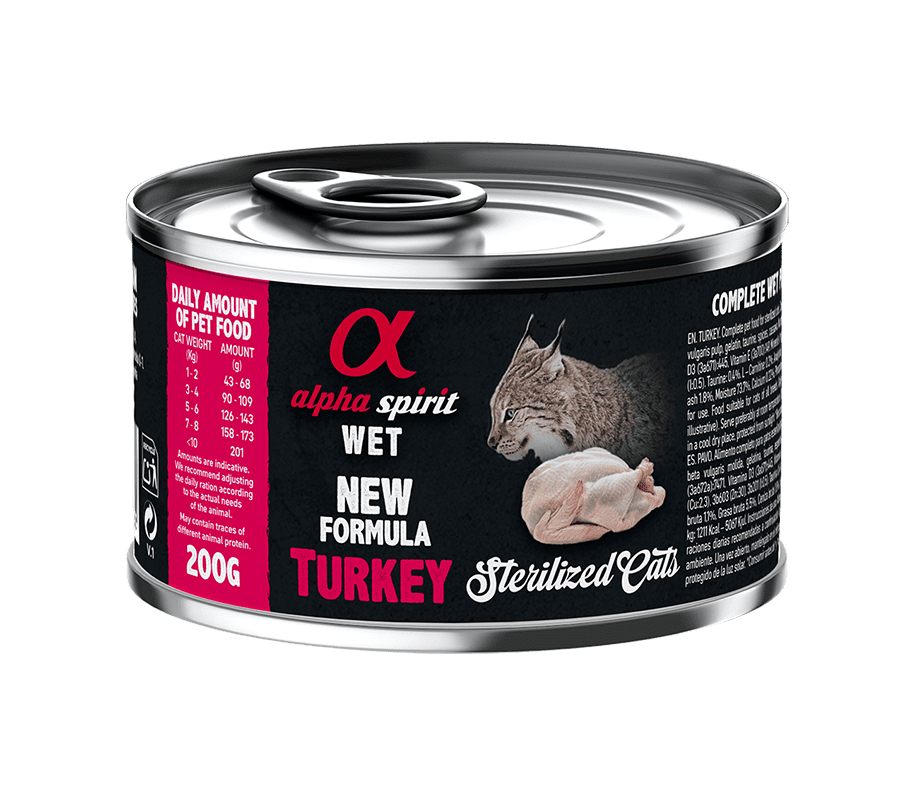 Alpha Spirit Turkey Sterilized 200г консерва для стерилизованных кошек (с индейкой)