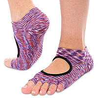 Носки для йоги с открытыми пальцами Zelart FI-0438-1 цвет бордовый ep