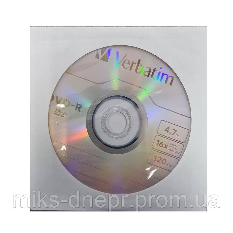 Диск Verbatim 4.7Gb -16x у конверті DVD-R