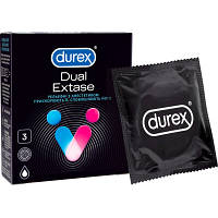 Презервативи Durex Dual Extase рельєфні з аестетиком 3 шт. (5052197053401)