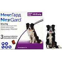НЕКСгард - жевательная таблетка для защиты собак 10-25кг 3таб