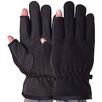 Перчатки для охоты и рыбалки (перчатки спиннингиста) Zelart BC-9241 размер L цвет черный ep