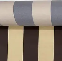 Тентовая ткань Полоска коричневая с белым 6,5 см