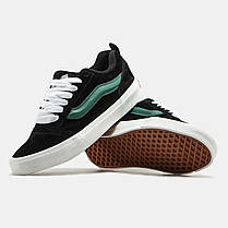 Чоловічі Кеди Vans KNU Skool Black Green / Ванс КНУ Скул Чорні із Зеленим, фото 6