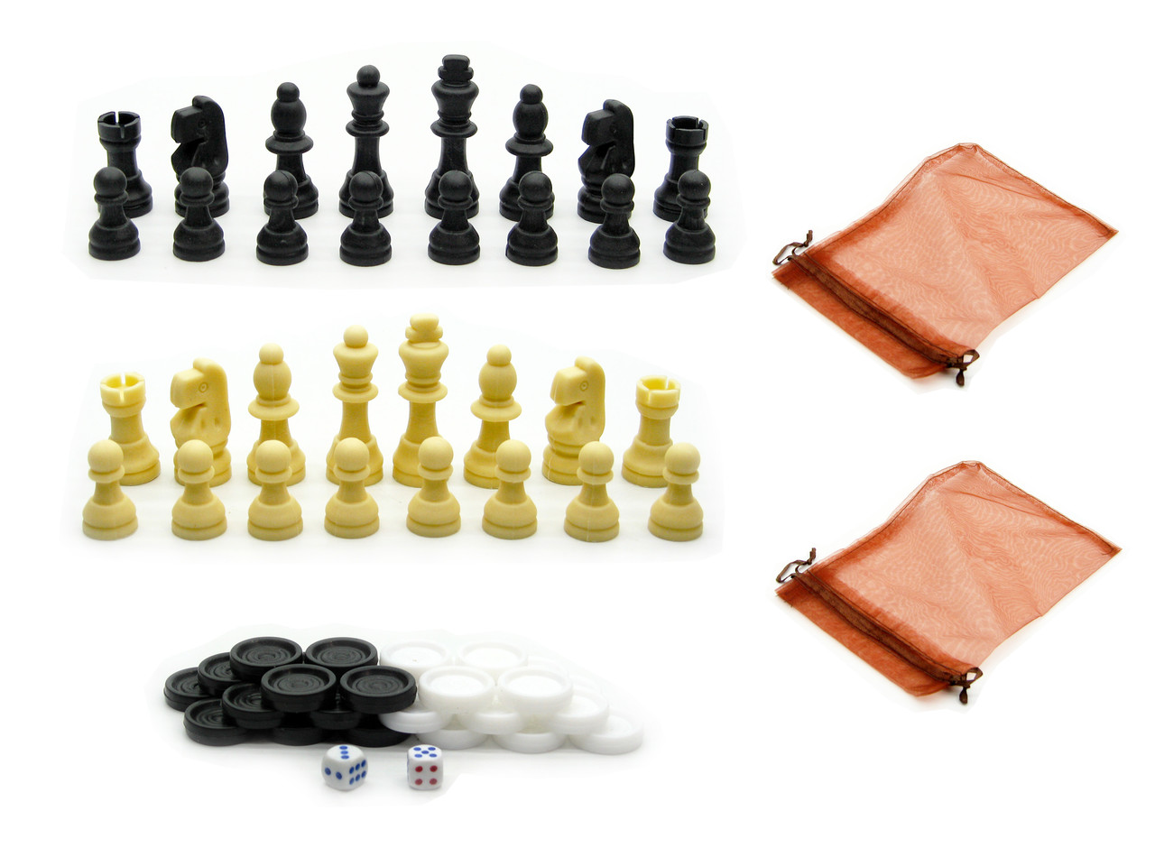 Набір фігур 220-16 для гри в шахи, шашки, нарди пластмаса