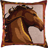 Набір для вишивання декоративної подушки Чарівниця Кінь 40×40 см V-113 ET, код: 7243067