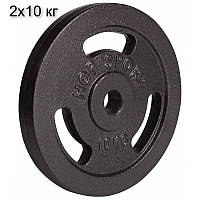 Набор из металлических дисков Hop-Sport Strong 2x10 кг PZ, код: 6596985