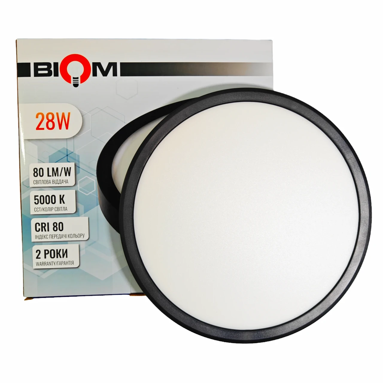 Накладний світильник чорний 28W 5000K IP20 MD-01-R28-5, фото 1