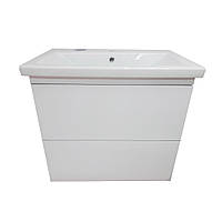 Подвесная тумба Mikola-M Plastic 2.0 White с ум. Como 80 см 2 ящ система push PZ, код: 2736654