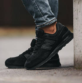 Чоловічі Кросівки New Balance 574 All Black / Нью Белaнс 574 Олл Чорні