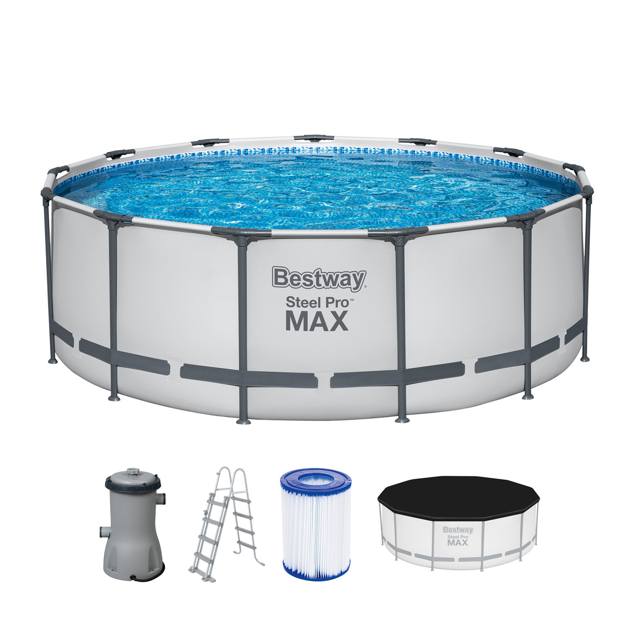 Каркасний басейн Bestway 5618W Steel Pro MAX™ с фільтруючим насосом Ø 396 x 122 см