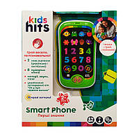 Детский музыкальный телефон "Kids Hits" Bambi KH03-002 на украинском языке (Зеленый) Adwear Дитячий музичний