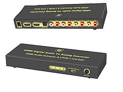Аудіоекстрактор AYINO HD365PRO 8K HDMI 2.0b 4K 60HZ eARC LPCM AC3 DTSHD AUX ЦАП для ТВ