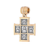 Серебряный крест «Господь Вседержитель. Великомученик Пантелеимон со сценами жития» 132302 Он BM, код: 6731818