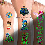 Дитячі світні татуювання Щенячий патруль PAW Patrol Tattoo, фото 2