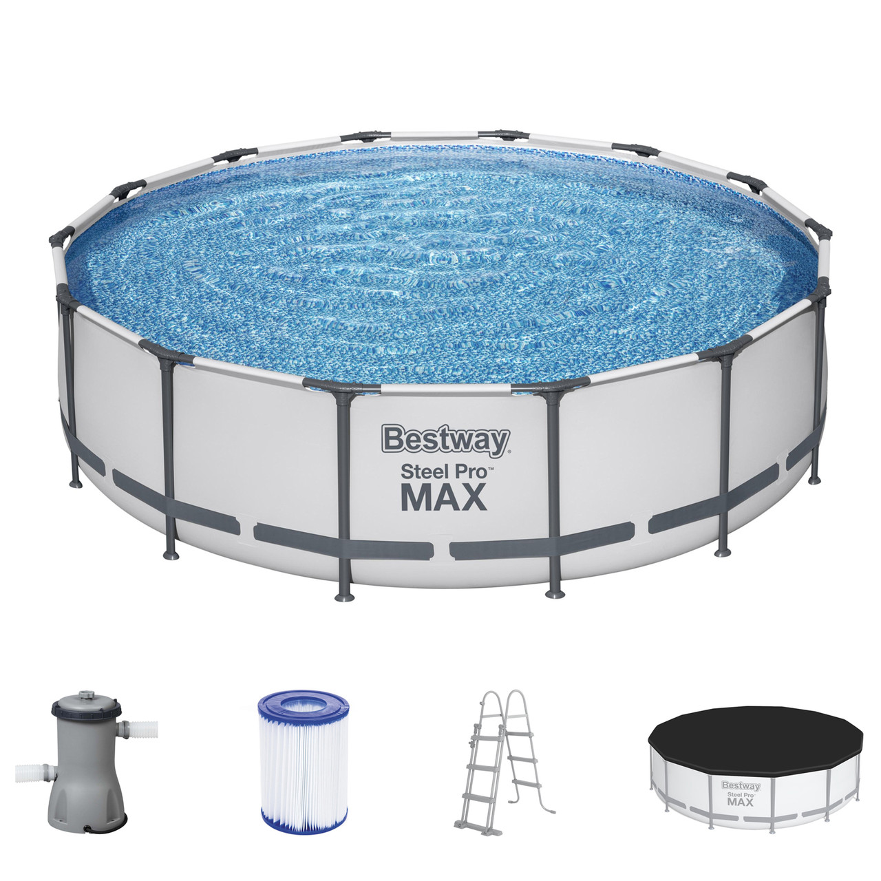 Каркасний басейн Bestway 56950 Steel Pro MAX™ с фільтруючим насосом Ø 427 x 107 см
