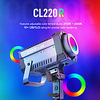 Светодиодный студийный видеосвет COB SYNCO COLBOR CL220R RGB (250 Вт, 2700K-6500K, с управлением APP)