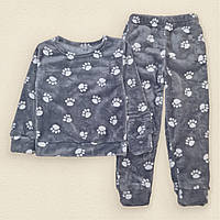 Теплая детская пижама Dexters lapki 134 см серый (131722569093) QT, код: 8335896