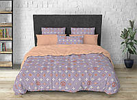 Постельное белье Kris-Pol Двухспальный Пастельный фиолетовый с оранжевым Луи Виттон BM, код: 7543075