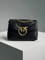 Жіноча сумка Пінко чорна Pinko Black Baby Love Bag Puff Maxi Quilt