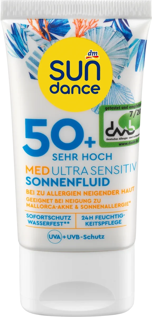 Ультрачутливий сонцезахисний крем-гель SUNDANCE Ultra Sensitive MED, LSF +50, 150 мл.