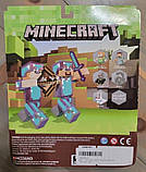 Набір фігурок для виживання Майнкрафт Стів і Алекс в алмазній броні, фото 3